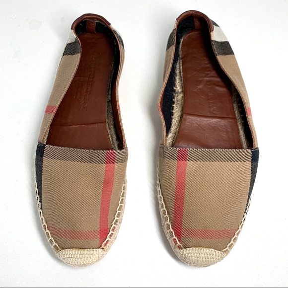 Burberry Shoes - Burberry Tan Black Red Hodgeson House Check Espadrilles Flats Size 37.5
